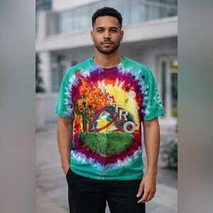 514 Travis Scott Astroworld Tie Dye Tee Size Medium Color Green Red